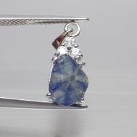 ราคา จี้เงินแท้ ประดับ พลอย ก้อน ไพลิน แซฟไฟร์ ดิบ แท้ ธรรมชาติ ( Unheated Natural Sapphire Trapiche ) พลอยหนัก 1.84 กะรัต (22818644254)