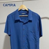 ราคา เสื้อเชิ้ตคอปกแขนสั้นผู้ชาย มือสอง สีน้ำเงิน แบรนด์ CAMPIA สไตส์ฮาวาย (18192165369)