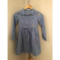 ราคา ส่งต่อH&M เด็กผู้หญิงชุดเดรสกระโปรงสียีนส์ผ้าฝ้าย Size 7-8Y (8469761273)
