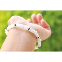ราคา สร้อยข้อมือหยกขาวสลับเขียว 5.8 mm. สร้อยข้อมือหยก หยกพม่าแท้สีธรรมชาติ (19170691759)