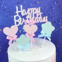 ราคา ป้ายปักเค้ก ป้ายHBD ป้ายวันเกิด ป้ายกระดาษ ป้ายLove ป้ายปักเค้กกลิตเตอร์ ป้ายแต่งหน้าเค้ก (ได้ทั้งหมด 4 ชิ้น) (4288822977)
