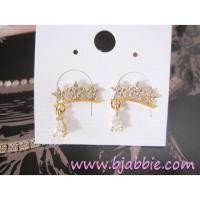 ราคา ต่างหูดาวประดับเพชร แต่งตุ้งติ้งเพชรทรงหยดน้ำขอบสีทอง สินค้าจริงสวยวิ๊งเล่นไฟมาก ๆ ค่ะ (1112335895)