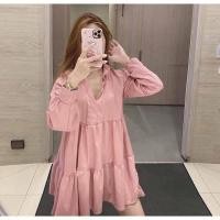 ราคา **Used Once** มินิเดรส ทรงน่ารัก สีชมพูพาสเทล ผ้าไหมอิตาลีไม่ร้อน ใส่สบาย ลุคคุณหนู (9870188263)