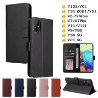 ราคา เคสฝาพับ แบบแม่เหล็กเปิดปิด สำหรับ VIVO Y15S Y01 Y31 Y51 V5 Plus V7 plus V11 V11i V9 Y85 Y30 5G V21 5G พร้อมช่องใส่บัตร (20583885105)