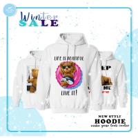 ราคา BAU BAU เสื้อฮู้ด เสื้อแขนยาว กันหนาว ลำลอง สกรีนลาย-สีขาว ผ้าคอตตอน 100% (23621851757)