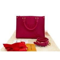 ราคา ℡∈■Louis Vuitton Louis Vuitton Tote Bag Ladies Rose Red กระเป๋าสะพายแบบพกพา Authentic (23315090602)
