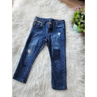 ราคา กางเกงยีนส์แต่งขาด ยี่ห้อ zara baby girl ของแท้ size18/24m (18493091234)