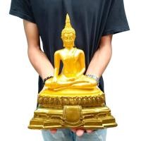 ราคา พระพุทธรูปปางมารวิชัย ศิลปะสมัยสุโขทัย เนื้อเรซิ่น สีทอง 2 กษัตริย์ หน้าตัก 5 นิ้ว สูง 8 นิ้ว องค์จริงสวยงาม เลื่อมใส (20862738554)