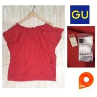 ราคา GU เสื้อยืดคอปาด สีแดง Size L อก 42”-44” (2285191915)