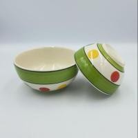 ราคา ถ้วยเซรามิค ลายเขียวจุด มี 2 ขนาด 4 นิ้ว และ 5 นิ้ว (7432861029)