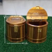 ราคา ถังไม้สักทอง 6*6นิ้ว ถังออมเงินสุดปัง!!! (1386077074)