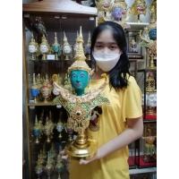 ราคา หุ่นพระราม ตัวละครรามเกียรติ์ พร้อมฐานไม้สีดำ ทองเค ประดับเพชร สำหรับตั้งโชว์ ของที่ระลึก ตกแต่งบ้าน หัวโขน เศียรครู (4086378668)