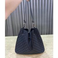 ราคา Gucci Black GG Drawstring Shoulder bag กุชชี่ ของแท้ มือสอง แบรนด์เนม กระเป๋า (18951076419)