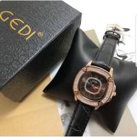 ราคา นาฬิกา GEDI (จีดี้ วอช) หน้าปัดสไตล์ปาเต๊ะ สายหนังสีดำ งานเกาหลี กันน้ำได้ แท้ 100% พร้อมกล่องและถ่านสำรอง (1271966785)