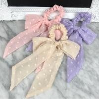 ราคา ยางมัดโบว์ปักกจุด เนื้อผ้าชีฟอง (9912841841)