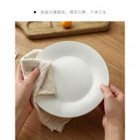 ราคา QIQI จานเซรามิค 8นิ้ว 6 ใบ/ชุด ทรงตื้นมีขอบ (ขาวครีม) (6059410689)