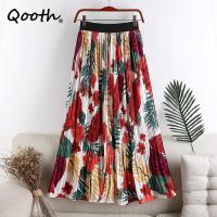 ราคา Qooth กระโปรงยาว ทรงเอ ผ้าชีฟอง พิมพ์ลายดอกไม้ จับจีบ เอวยางยืด หรูหรา แฟชั่นฤดูใบไม้ผลิ ฤดูร้อน สําหรับผู้หญิง QT2137 (22944982366)