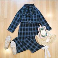 ราคา จั๊มสูทลายสก๊อตกางเกงขา5ส่วน (5233921910)