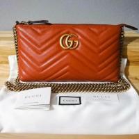 ราคา ✨Gucci Marmont mini chain bagสีแดงUsedVeryLikeNew (3919806392)