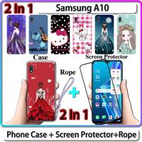 ราคา เคส Samsung A10 2 IN 1 พร้อมกระจกกันรอยหน้าจอเซรามิกทรงโค้งสําหรับเด็กผู้หญิงและคิตตี้ (20461546808)
