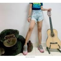 ราคา ⚡️ กางเกงยีนส์ขาสั้น งานป้าย งานนำเข้า กางเกงยีนส์เอวสูง แต่งขาด ความยาวกางเกง 11 นิ้ว รูปถ่ายจากสินค้าจริง (12575416921)