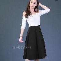 ราคา กระโปรงผ้าโฟม ทรงสวิง ผ้า 7 ชิ้น สีดำ ลายฉลุทั้งตัว (21566805509)