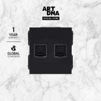 ราคา ART DNA รุ่น A77 2 Gang Computer Socket สีดำ design switch สวิตซ์ไฟโมเดิร์น สวิตซ์ไฟสวยๆ ปลั๊กไฟสวยๆ (5831140170)