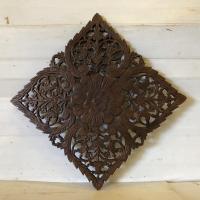 ราคา งานไม้แกะสลัก ฉลุลาย งานฝีมือ ไม้สัก ทรงสี่เหลี่ยม ขนาด 45cm.x45cm.สำหรับตกแต่งผนัง Teak Wood Carving (23411031917)