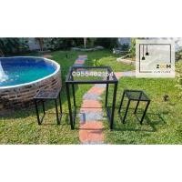 ราคา ชุดโต๊ะตะแกรงเหล็กฉีก เก้าอี้ตะแกรงเหล็กฉีก ชุดโต๊ะร้านเหล้า สีดำๆๆ (14296373952)