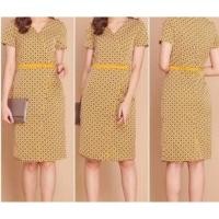 ราคา เดรสผ้าลาย ทรงคอวี กระโปรงป้าย (7551352924)