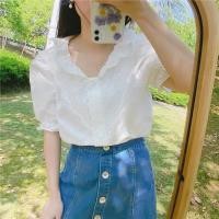 ราคา ENเสื้อคอปกลูกไม้กระดุมหน้า (IMPคอฉลุ) (5651833873)