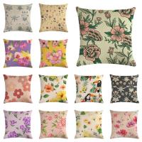 ราคา ปลอกหมอนอิง ผ้าลินิน ลายดอกไม้ สไตล์วินเทจ ไร้รอยต่อ ขนาด 45x45 ซม. สําหรับตกแต่งบ้าน รถยนต์ (14796921515)