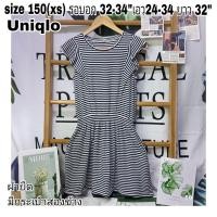 ราคา ชุดเดรสเด็กโต จั้มเอว แบรนด์ uniqlo ไซส์ 150(xs)"รอบอก 32-34" มือสอง (19785384831)