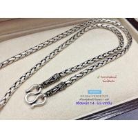 ราคา MO0092 สร้อยคอเงินแท้92.5% สร้อยห้อยพระ ลายปล้องอ้อยกลม งานรมดำ (งานไทย) (1971301232)