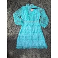 ราคา เดรสลูกไม้สีเขียวพาสเทล (22948325592)