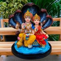 ราคา [nachariti]พระแม่ลักษมี พระนารายณ์ ประทับบัลลังก์นคราช งานนำเข้าจากประเทศอินเดียองค์ใหญ่มาก สูง 10 นิ้ว ปลุกเสกวัด (18077435790)