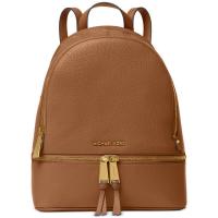 ราคา Michael Kors Rhea Zip Medium Travel School Brown Leather Backpack (1311115612)
