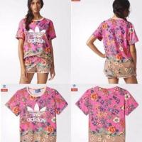 ราคา มือ1♥️ชุดเซ็ตงานป้ายAdidas เสื้อ+กางเกงขาสั้นลายดอก (995331085)