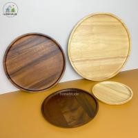ราคา จานไม้ยางพาราแบบกลม จานไม้ ถาดไม้ ทรงกลม สำหรับใส่อาหาร มี 4 ขนาด (11220844714)