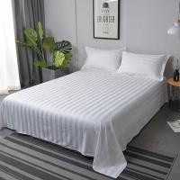 ราคา ผ้าปูโรงแรมลายริ้ว ทอ250เส้น Hotel Linens ผ้าปูที่นอนไม่รัดมุม Cotton100% (23712312656)