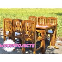 ราคา ชุดโต๊ะอาหารไม้สัก ชุดโต๊ะกินข้าว (19359810595)
