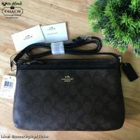 ราคา COACH W EAST/WEST POP CROSSBODY IN SIGNATURE CANVAS (BLACK) (77675697)