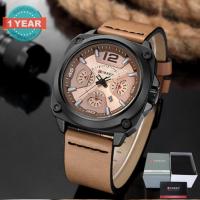 ราคา Curren นาฬิกาข้อมือผู้ชาย สายหนังสีน้ำตาลอ่อน ขอบดำ รุ่น C8260 (2064206611)