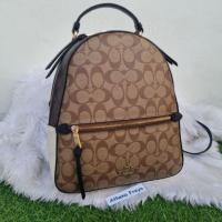 ราคา กระเป๋าเป้ Coach มือสองของแท้Coach C2002 Jordyn Backpack In Blocked Signature Canvas สีน้ำตาลลายซี (20472559581)