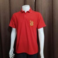 ราคา เสื้อโปโลตรุษจีนสีแดง เสื้อโปโลสีแดงล้วนงานปักดิ้นทองลายมังกร (5076911275)