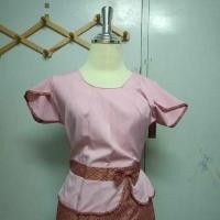 ราคา ชุดเดรสสั้นผ้าไทย สม็อกหลัง แขนสั้น ผ้าซาร่า (5914263413)