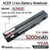 ราคา รับประกัน 1 ปี - แบตเตอรี่ โน้ตบุ๊ค แล็ปท็อป ACER AL14A32 5200mAh Battery E1-571 E5-571 E5-411 E5-421 E5-511 E14 E15 (3159068451)