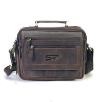 ราคา Chinatown Leather กระเป๋าสะพายผู้ชายหนังวัวแท้สวยสีน้ำตาลเข้ม สายหนัง ST (5006688837)
