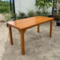 ราคา Sukthong@แพร่ โต๊ะไม้สัก 60×120 สูง 60 CM. สีสักทองน้ำตาลส้มเคลือบเงา SUKP-275 (8967589170)