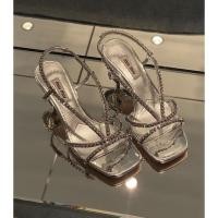 ราคา รองเท้า Miu Miu crystal-embellished 55mm sandalsพร้อมส่ง (15004175633)